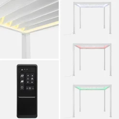 Pergola mit motorisiertem Lamellendach und LED-Beleuchtung Triomphe 3x3m