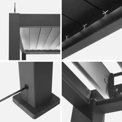 Pergola mit motorisiertem Lamellendach und LED-Beleuchtung Triomphe 3x3m
