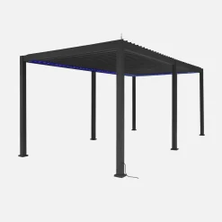 Pergola mit motorisiertem Lamellendach und LED-Beleuchtung Triomphe 3x6m