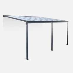 Pergola 3x4m Aluminium und Polycarbonat + Regenrinne