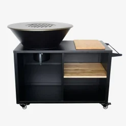 Plancha-Feuerschale Ø80cm, Servierwagen mit Stauraum + Schutzhülle