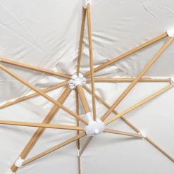Quadratischer Ampelschirm 3x3m, Mast in Holzoptik