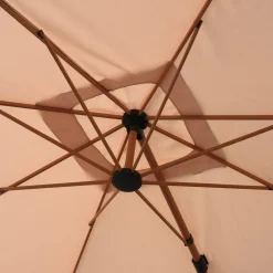 Quadratischer Ampelschirm 3x3m, Mast in Holzoptik + beschwerbare Platten 50x50cm
