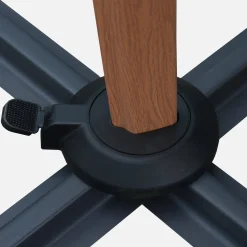 Quadratischer Ampelschirm 3x3 m Mast mit Holz-Optik