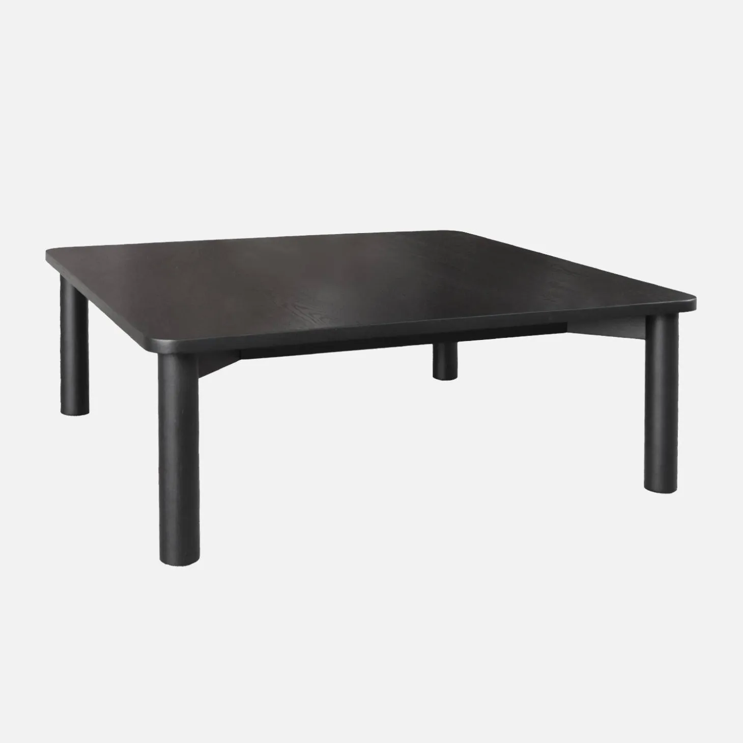 Quadratischer Couchtisch Heveaholz und Eichenfurnier