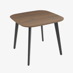 Quadratischer Esstisch im Holzlook mit schwarzen Metallbeinen für 4 Personen