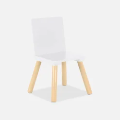 Quadratischer Kindertisch mit 2 Stühlen, Beine aus Kiefer