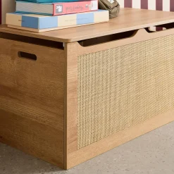 Rattan-Spielzeugtruhe, Klappdeckel, seitliche Griffe