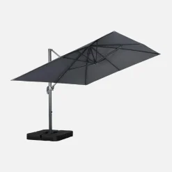 Rechteckiger Ampelschirm 3x4m + befüllbare Ballastplatten 50x50cm