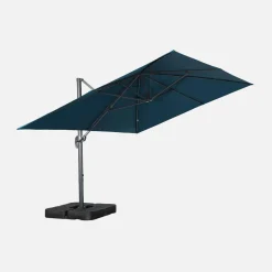 Rechteckiger Ampelschirm 3x4m + befüllbare Ballastplatten 50x50cm