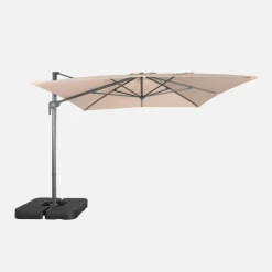 Rechteckiger Ampelschirm 3x4m + befüllbare Platten 50x50cm