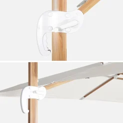 Rechteckiger Ampelschirm 3x4m, Mast in Holzoptik