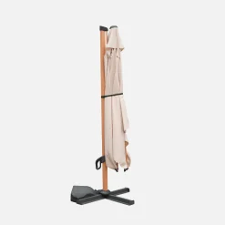 Rechteckiger Ampelschirm 3x4 m Mast mit Holz-Optik