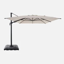Rechteckiger Ampelschirm 3x4m + Schutzhülle und befüllbare Platten 98x98cm