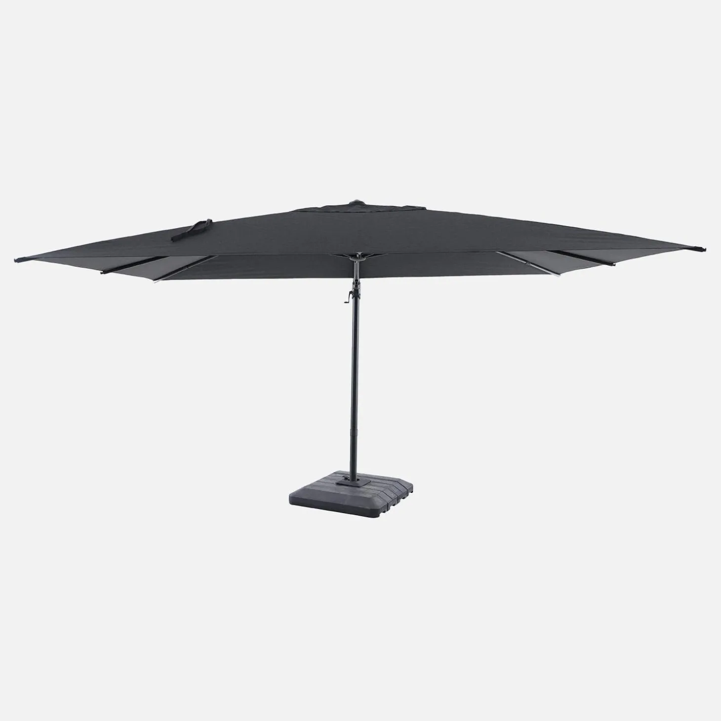 Rechteckiger Ampelschirm 3x4m + Schutzhülle und befüllbare Platten 98x98cm