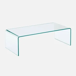 Rechteckiger Couchtisch aus gehärtetem Glas