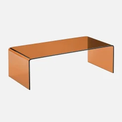 Rechteckiger Couchtisch aus gehärtetem Glas