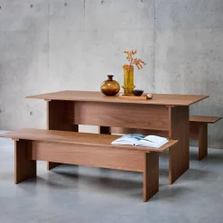 Rechteckiger Esstisch mit geriffelter Holzoptik 4-6 Sitzplätze, 170 cm
