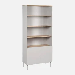 Regal, Bücherregal Metall und Holzdekor mit 6 Ebenen B 80 cm
