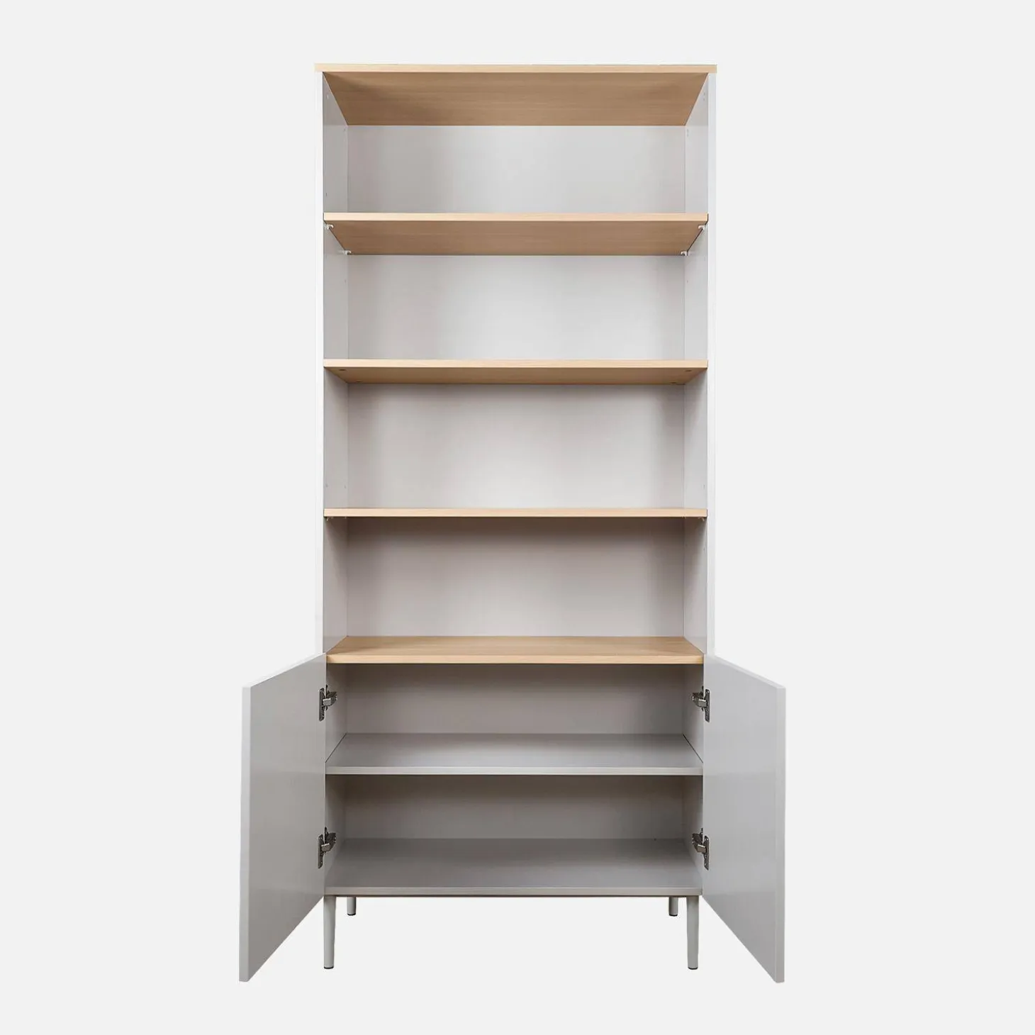 Regal, Bücherregal Metall und Holzdekor mit 6 Ebenen B 80 cm