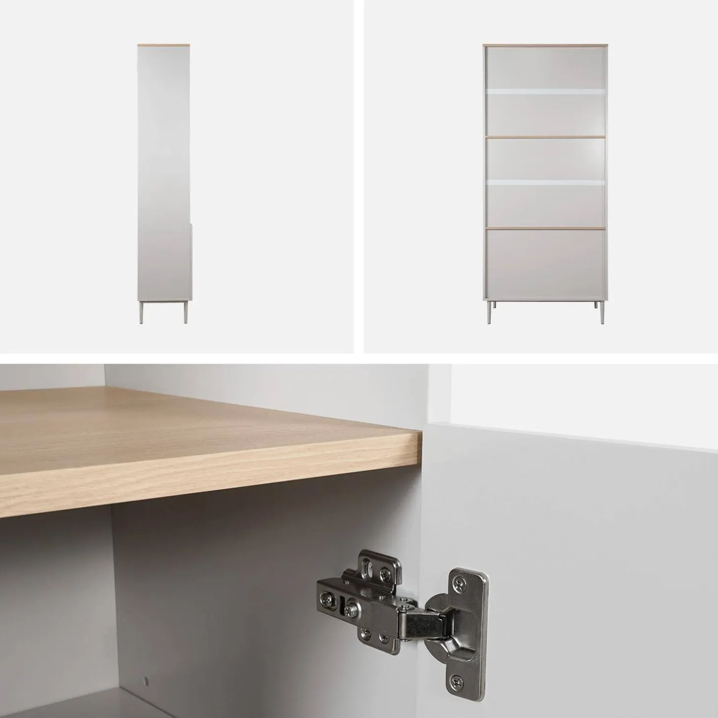 Regal, Bücherregal Metall und Holzdekor mit 6 Ebenen B 80 cm