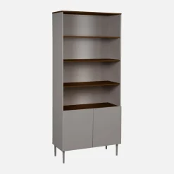 Regal, Bücherregal Metall und Holzdekor mit 6 Ebenen B 80 cm
