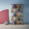 Regal, exotische Bibliothek Holzdekor 5 Fächer