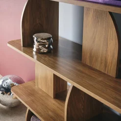 Regal, exotische Bibliothek Holzdekor 5 Fächer