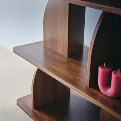 Regal, exotische Bibliothek Holzdekor 5 Fächer