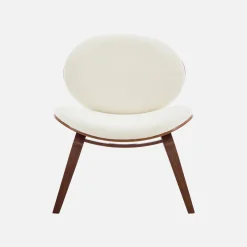 Relaxsessel mit gebogenem Holz und strukturiertem Bouclé-Bezug