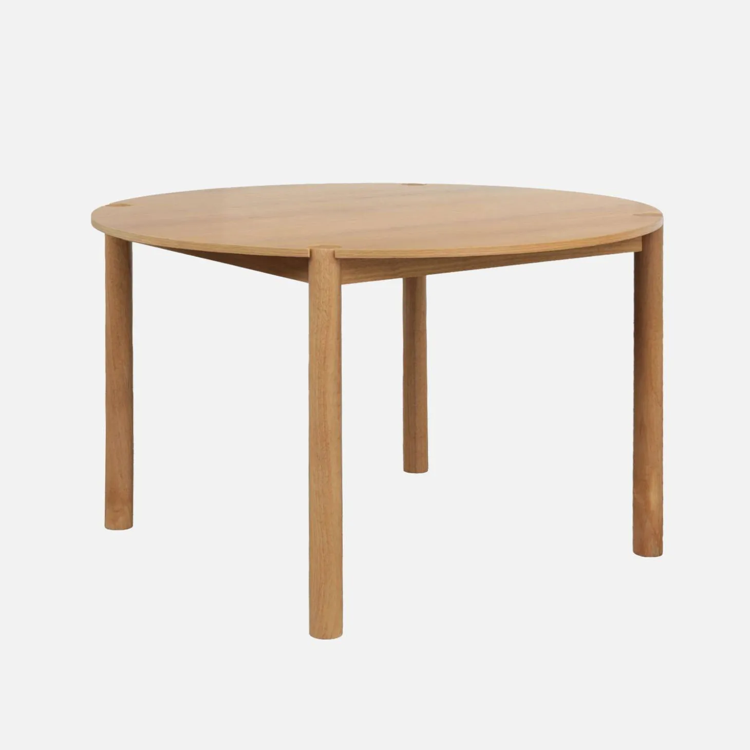 Runder Esstisch Ø120cm aus Heveaholz für 4 Personen