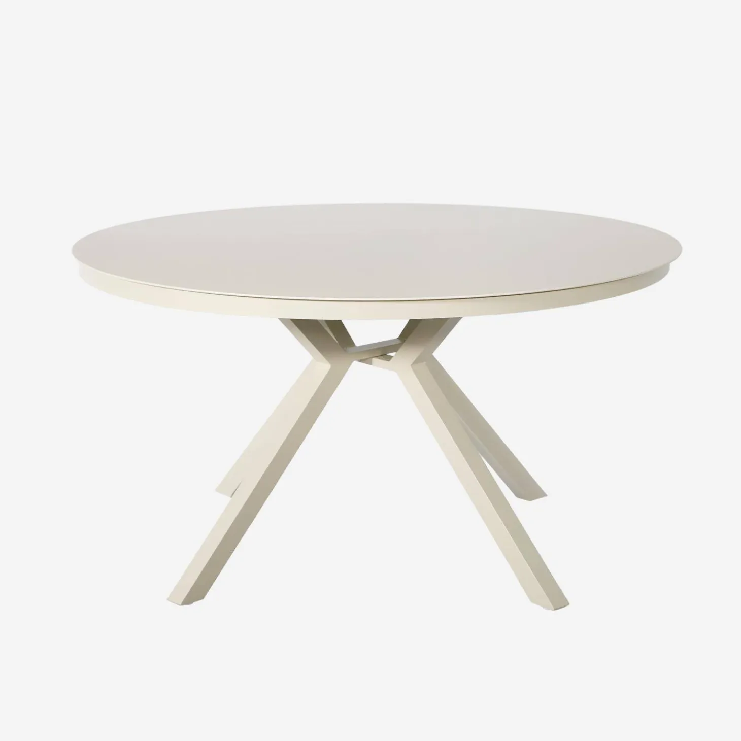 Runder Gartentisch Ø140 cm aus Aluminium und Glas für 6 Personen