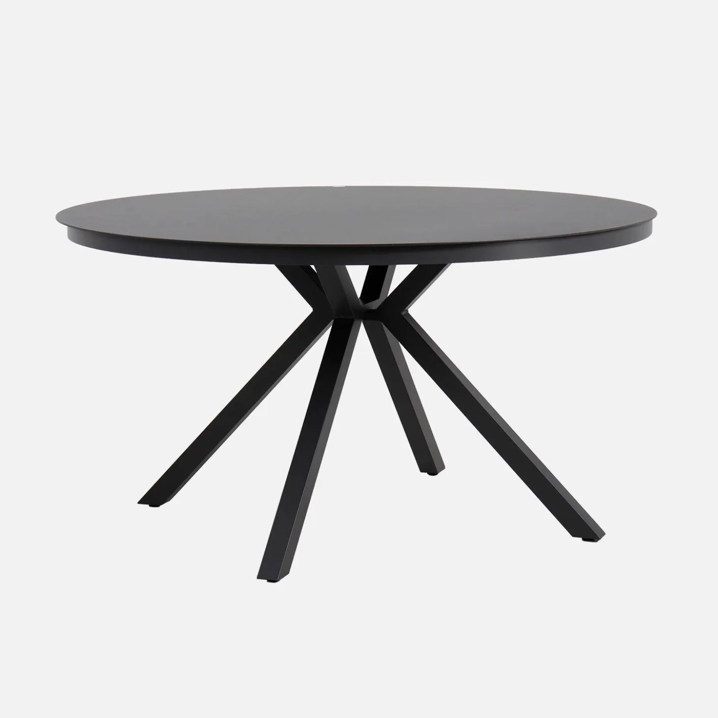 Runder Gartentisch Ø140 cm aus Aluminium und Glas für 6 Personen