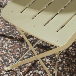 Runder klappbarer Bistro-Gartentisch aus Stahl + 2 Stühle