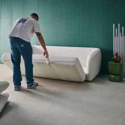 Schlafsofa 3 Plätze Chenille-Stoff