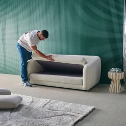 Schlafsofa 2 Plätze Chenille-Stoff