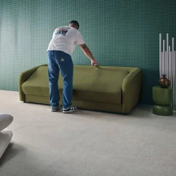 Schlafsofa 3 Plätze Chenille-Stoff