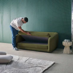 Schlafsofa 2 Plätze Chenille-Stoff