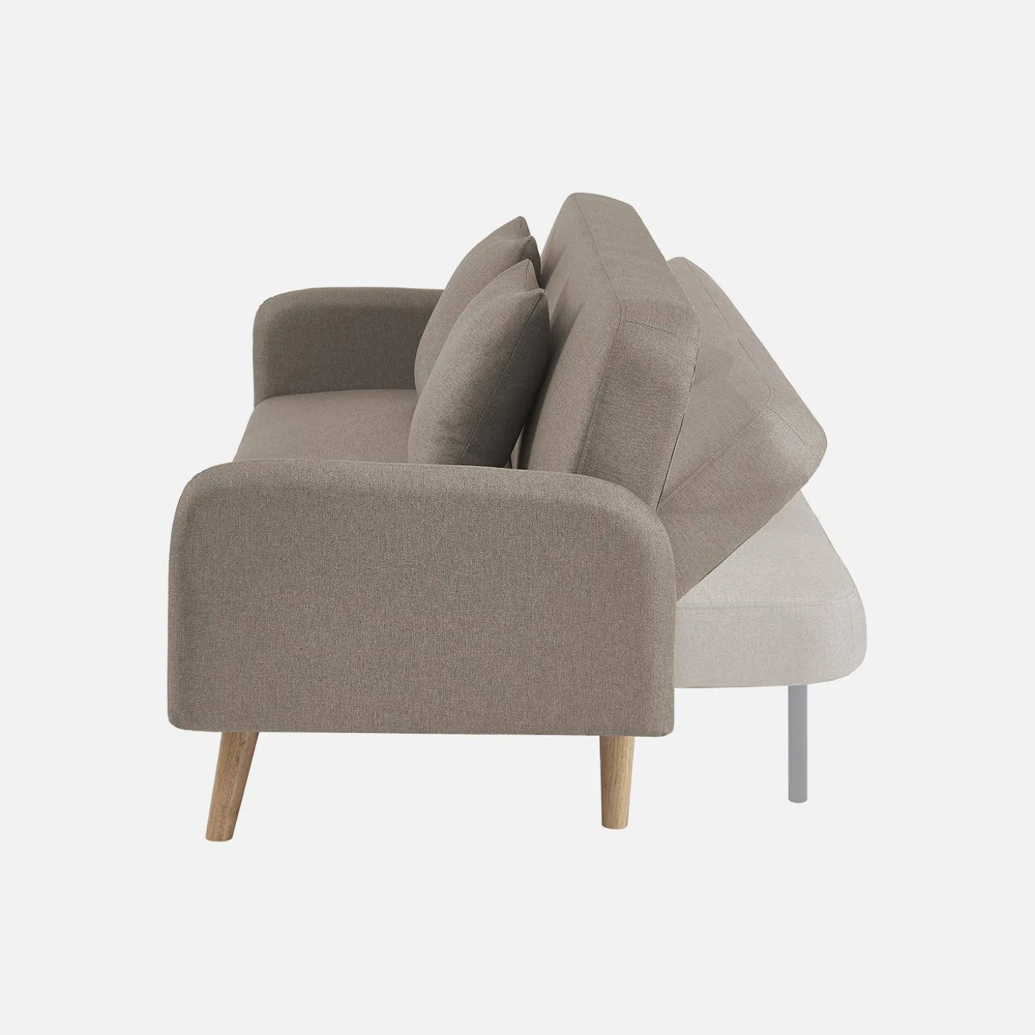 Schlafsofa 2-3 Sitzer, Stoffbezug, Füße aus Hevea-Holz