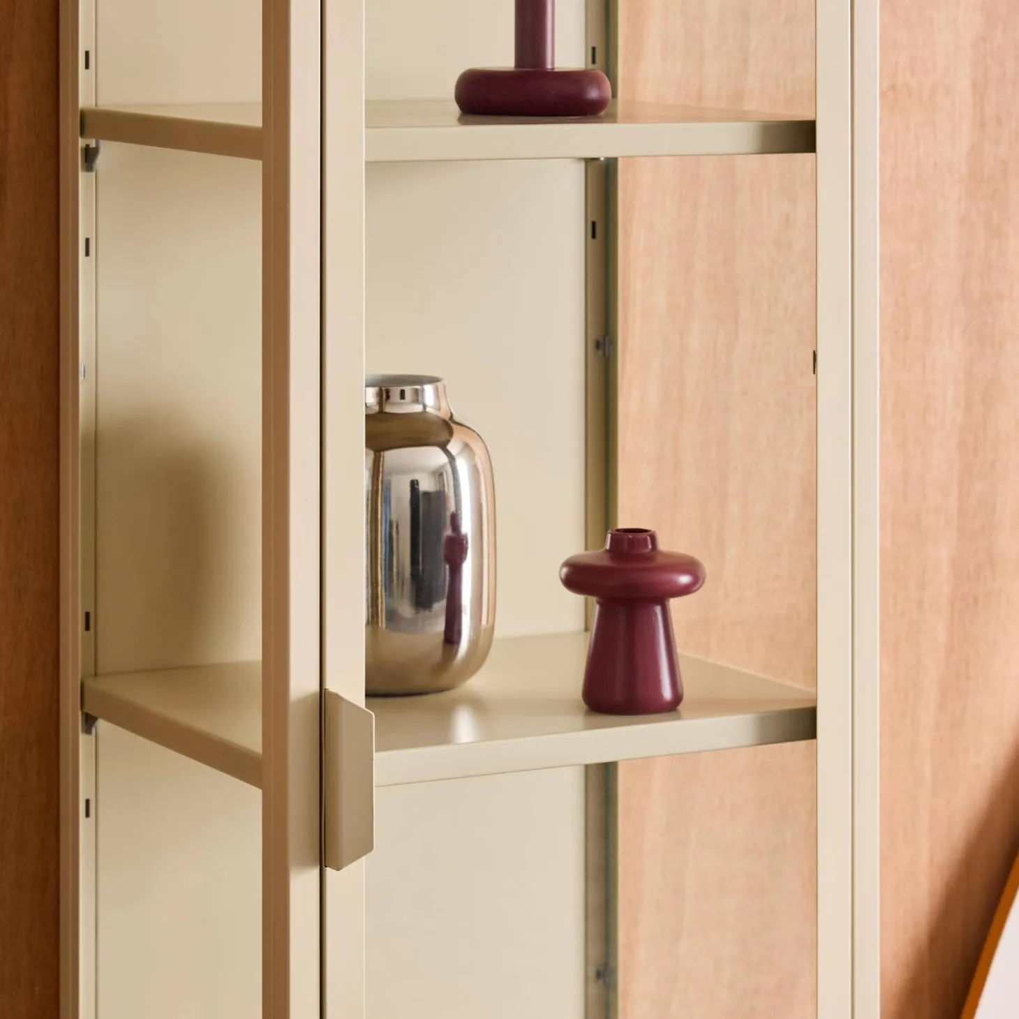 Schrank aus Stahl und gehärtetem Glas, 1 Tür, 160 cm