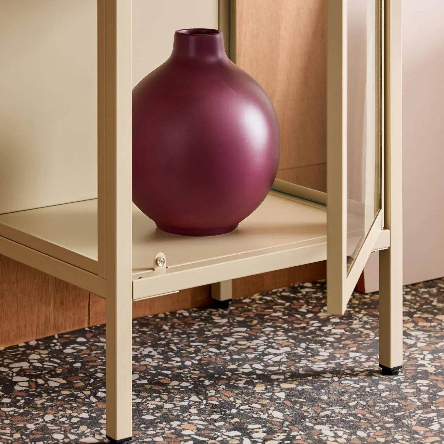Schrank aus Stahl und gehärtetem Glas, 1 Tür, 160 cm
