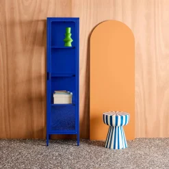 Schrank aus Stahl und gehärtetem Glas, 1 Tür, 160 cm