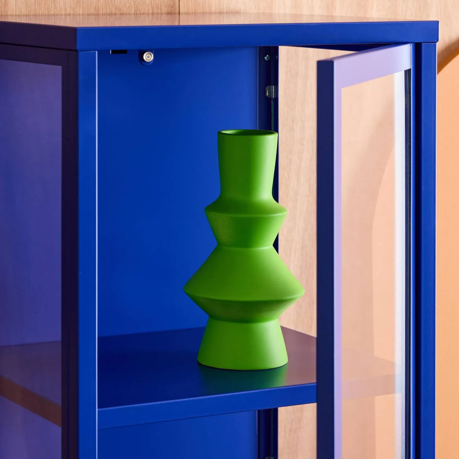 Schrank aus Stahl und gehärtetem Glas, 1 Tür, 160 cm