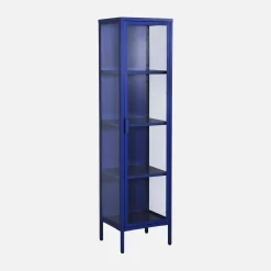Schrank aus Stahl und gehärtetem Glas, 1 Tür, 160 cm