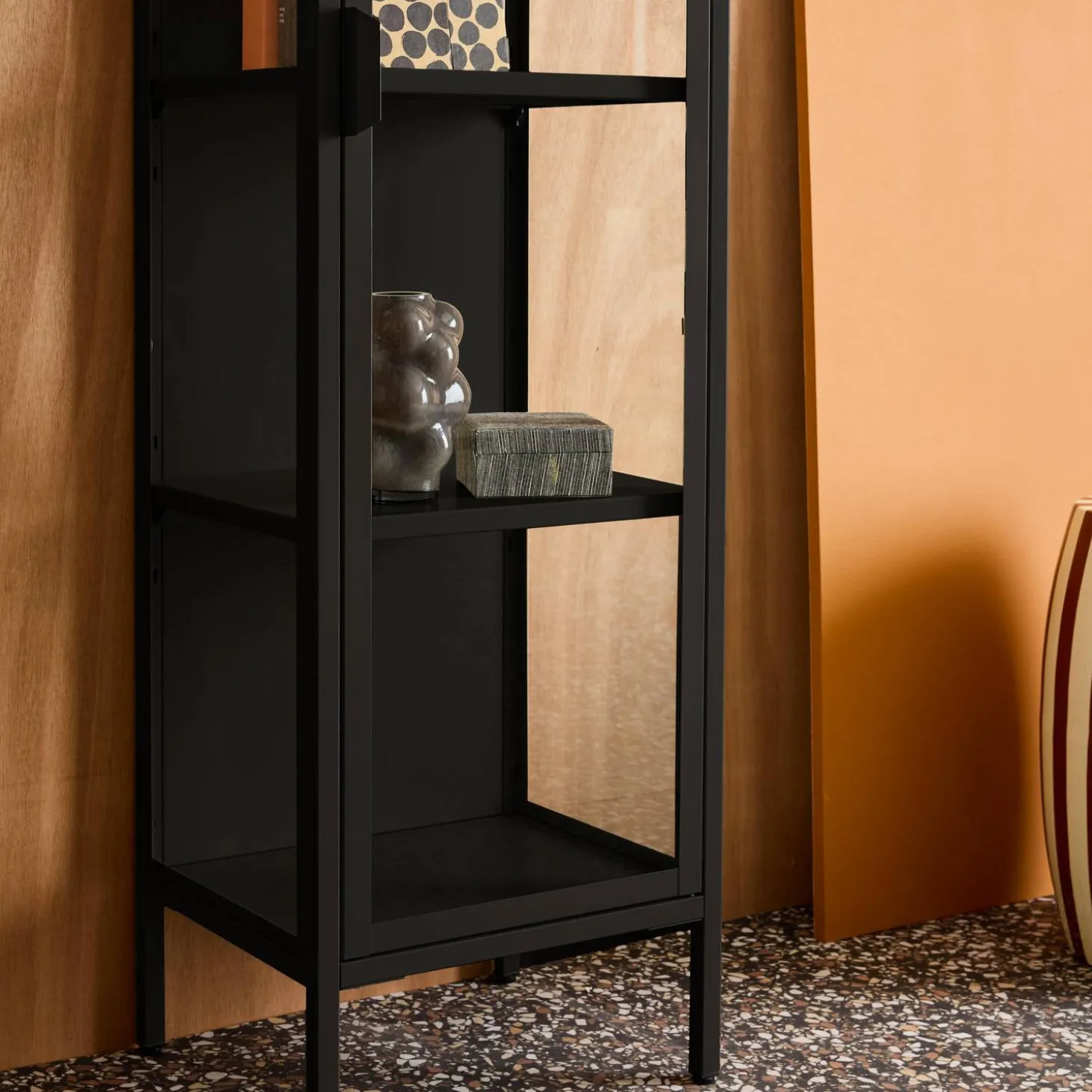 Schrank aus Stahl und gehärtetem Glas, 1 Tür, 160 cm