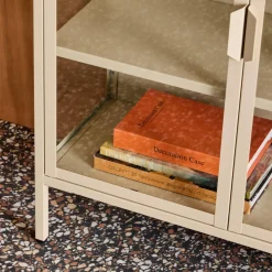 Schrank aus Stahl und gehärtetem Glas, 2 Türen, 80 cm