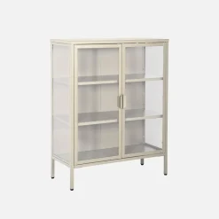 Schrank aus Stahl und gehärtetem Glas, 2 Türen, 80 cm