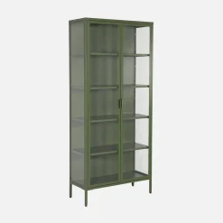 Schrank aus Stahl und gehärtetem Glas, 2 Türen, 180 cm