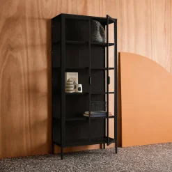 Schrank aus Stahl und gehärtetem Glas, 2 Türen, 180 cm