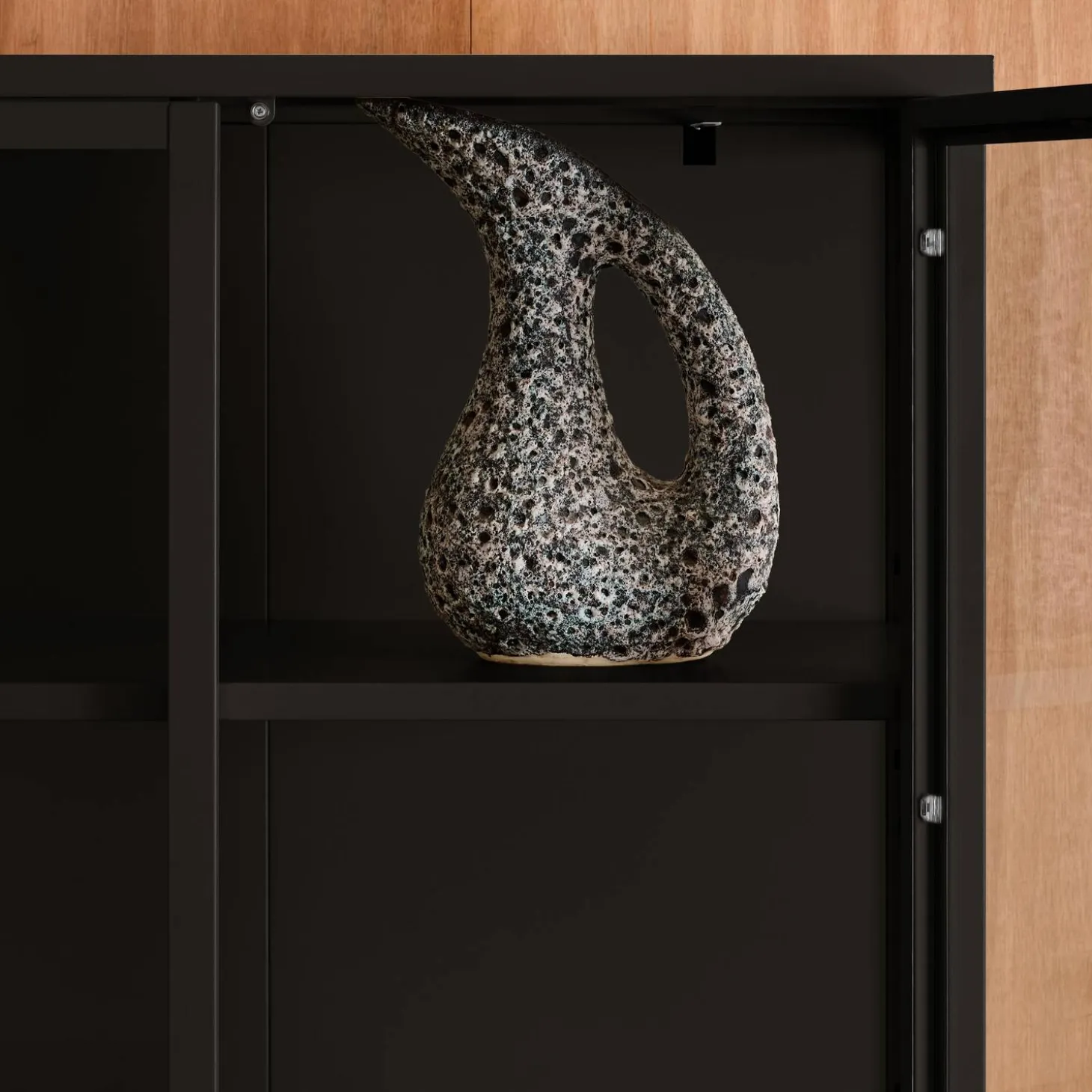 Schrank aus Stahl und gehärtetem Glas, 2 Türen, 180 cm